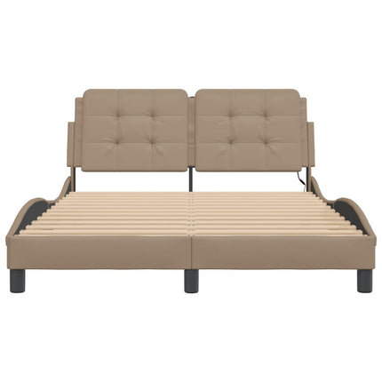 sengeramme med LED uden madras Zadar 120x200 cm cappuccinofarvet