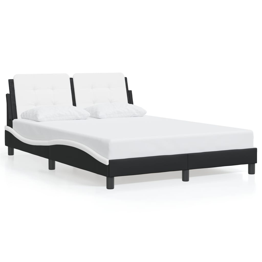 sengeramme med LED uden madras Zadar 100x190 cm sort og hvid