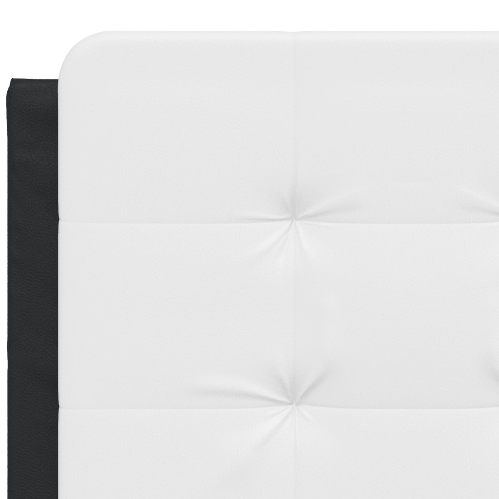 sengeramme med LED uden madras Zadar 100x190 cm sort og hvid