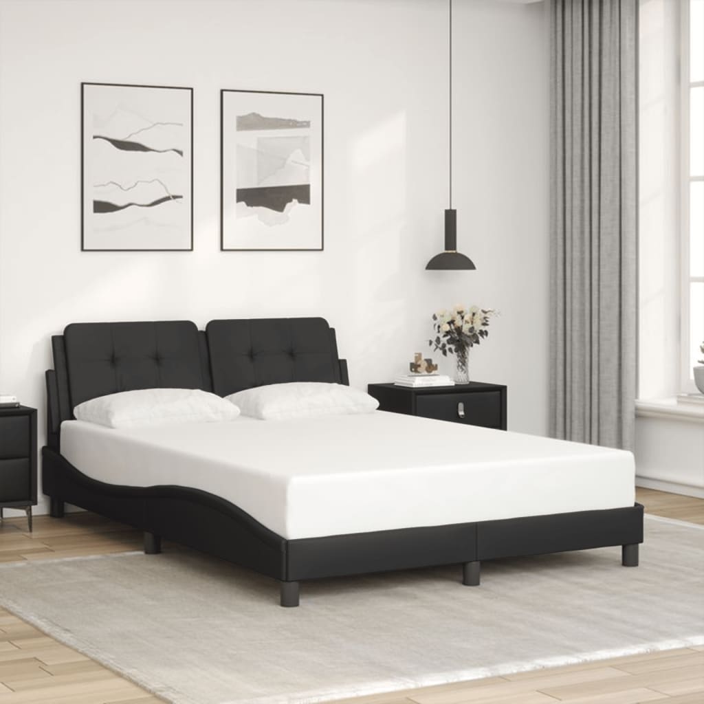 sengeramme med LED uden madras Zadar 140x200 cm sort