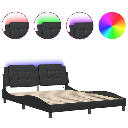 sengeramme med LED uden madras Zadar 160x200 cm sort