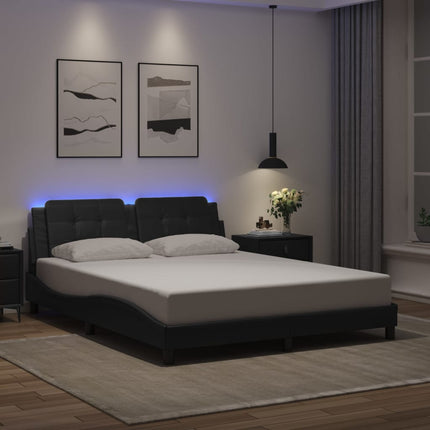 sengeramme med LED uden madras Zadar 160x200 cm sort