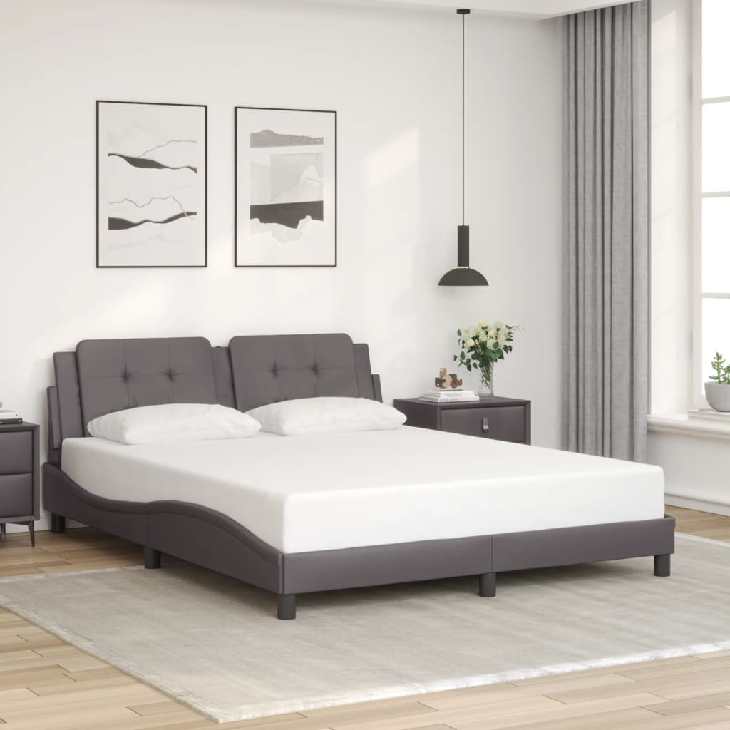 sengeramme med LED uden madras Zadar 160x200 cm grå