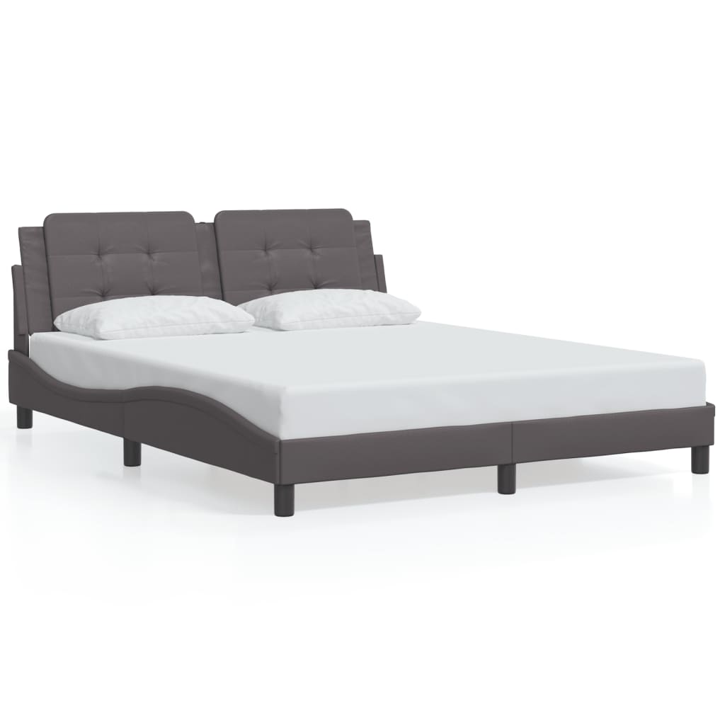 sengeramme med LED uden madras Zadar 160x200 cm grå