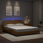 sengeramme med LED uden madras Zadar 160x200 cm cappuccinofarvet