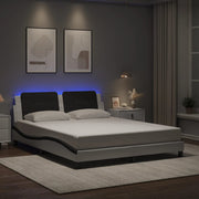 sengeramme med LED uden madras Zadar 160x200 cm hvid og sort