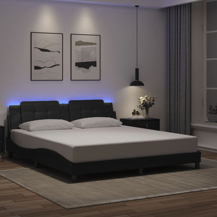 sengeramme med LED uden madras Zadar 180x200 cm sort