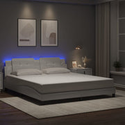 sengeramme med LED uden madras Zadar 180x200 cm sort og hvid