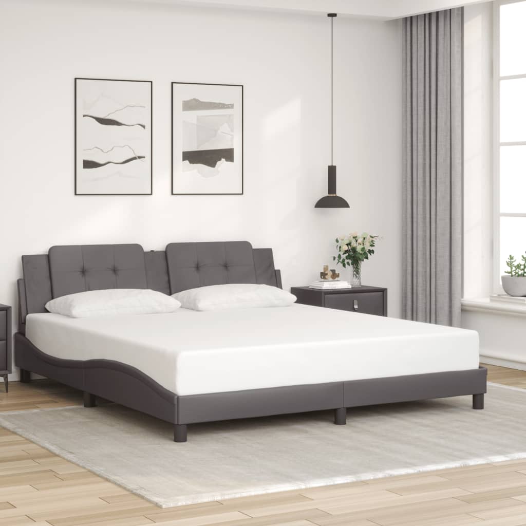 sengeramme med LED uden madras Zadar 180x200 cm sort