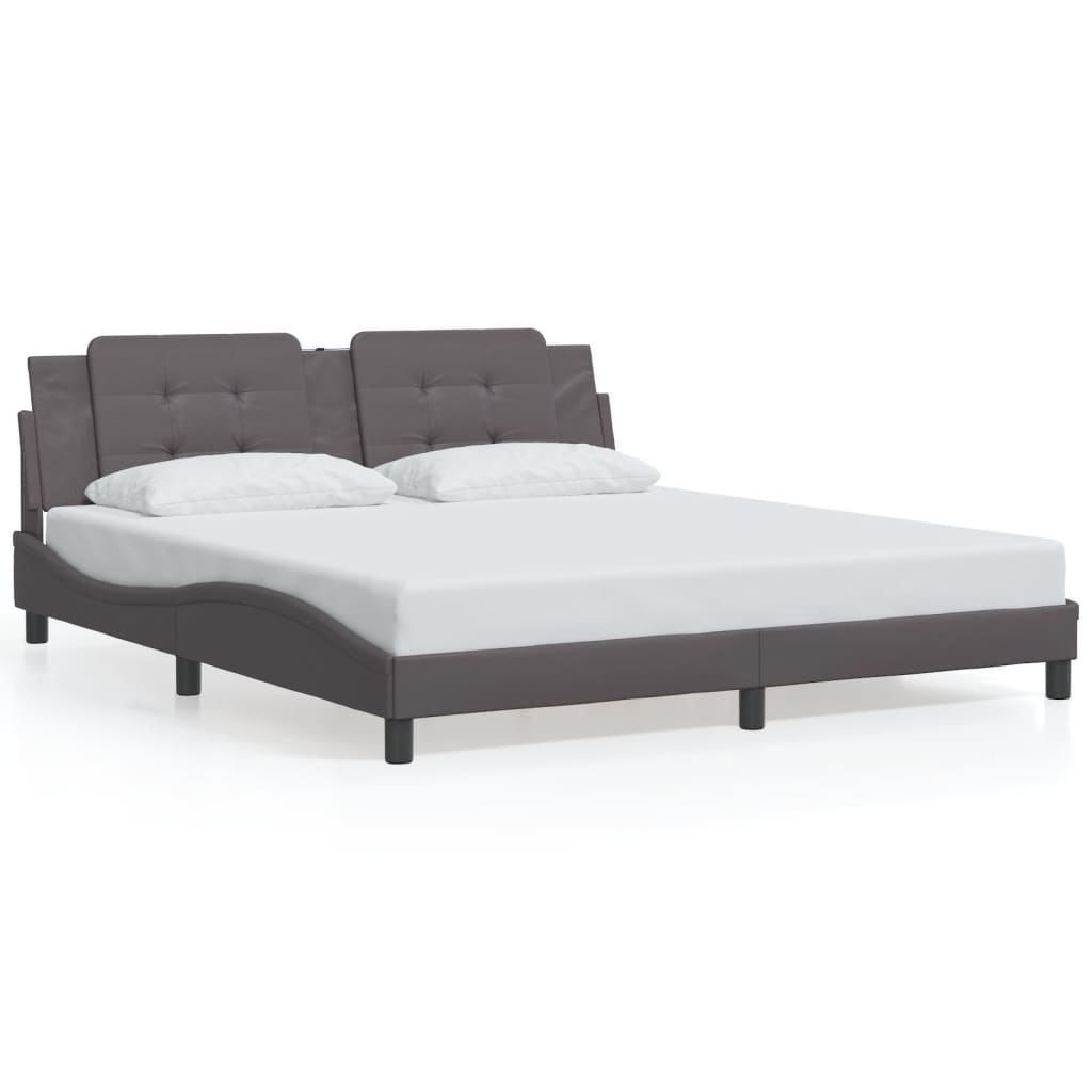 sengeramme med LED uden madras Zadar 180x200 cm sort