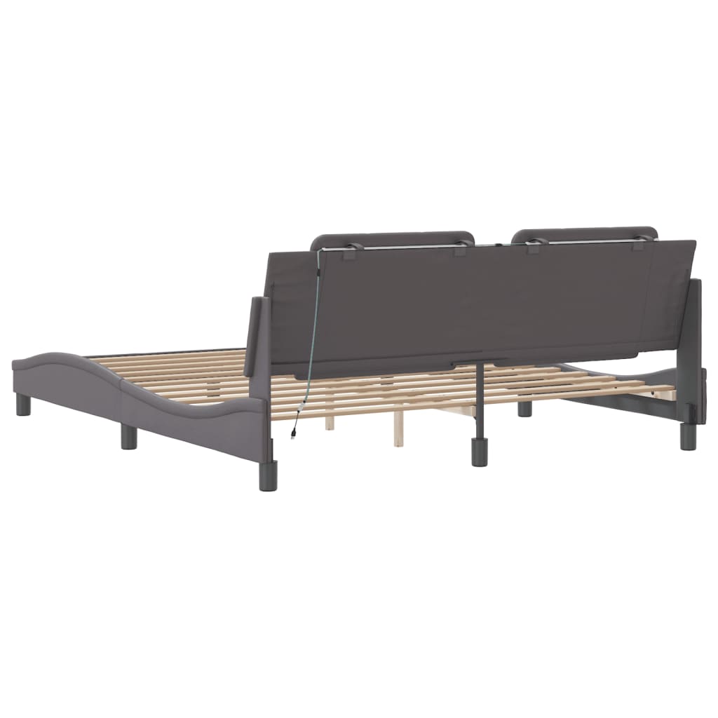sengeramme med LED uden madras Zadar 180x200 cm sort