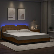 sengeramme med LED uden madras Zadar 180x200 cm cappuccinofarvet