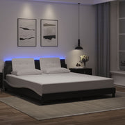 sengeramme med LED uden madras Zadar 180x200 cm sort og hvid