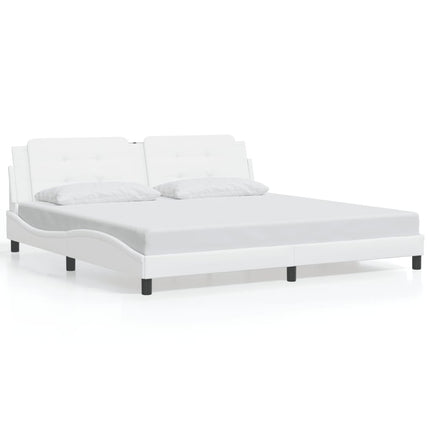sengeramme med LED uden madras Zadar 200x200 cm hvid