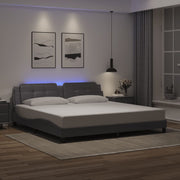 sengeramme med LED uden madras Zadar 200x200 cm grå
