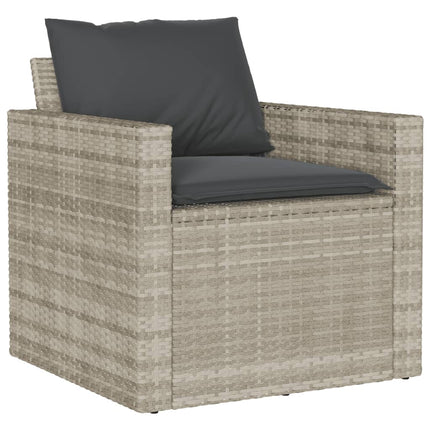 sofasæt til haven 6 dele med hynder polyrattan lysegrå