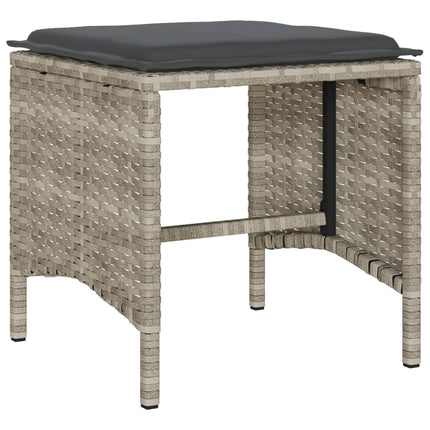 sofasæt til haven 6 dele med hynder polyrattan lysegrå