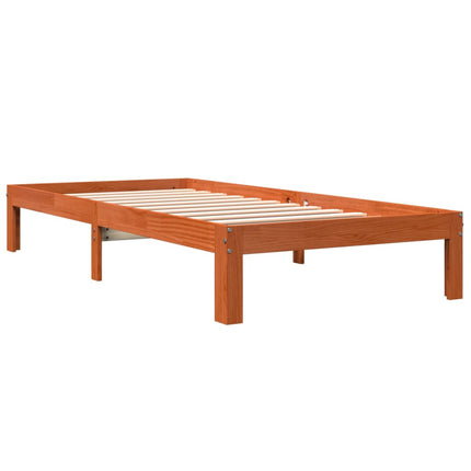 sengeramme uden madras 90x190 cm massivt fyrretræ gyldenbrun