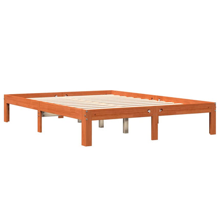 sengeramme uden madras 120x190 cm massivt fyrretræ gyldenbrun