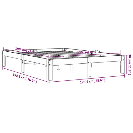 sengeramme uden madras 120x190 cm massivt fyrretræ gyldenbrun