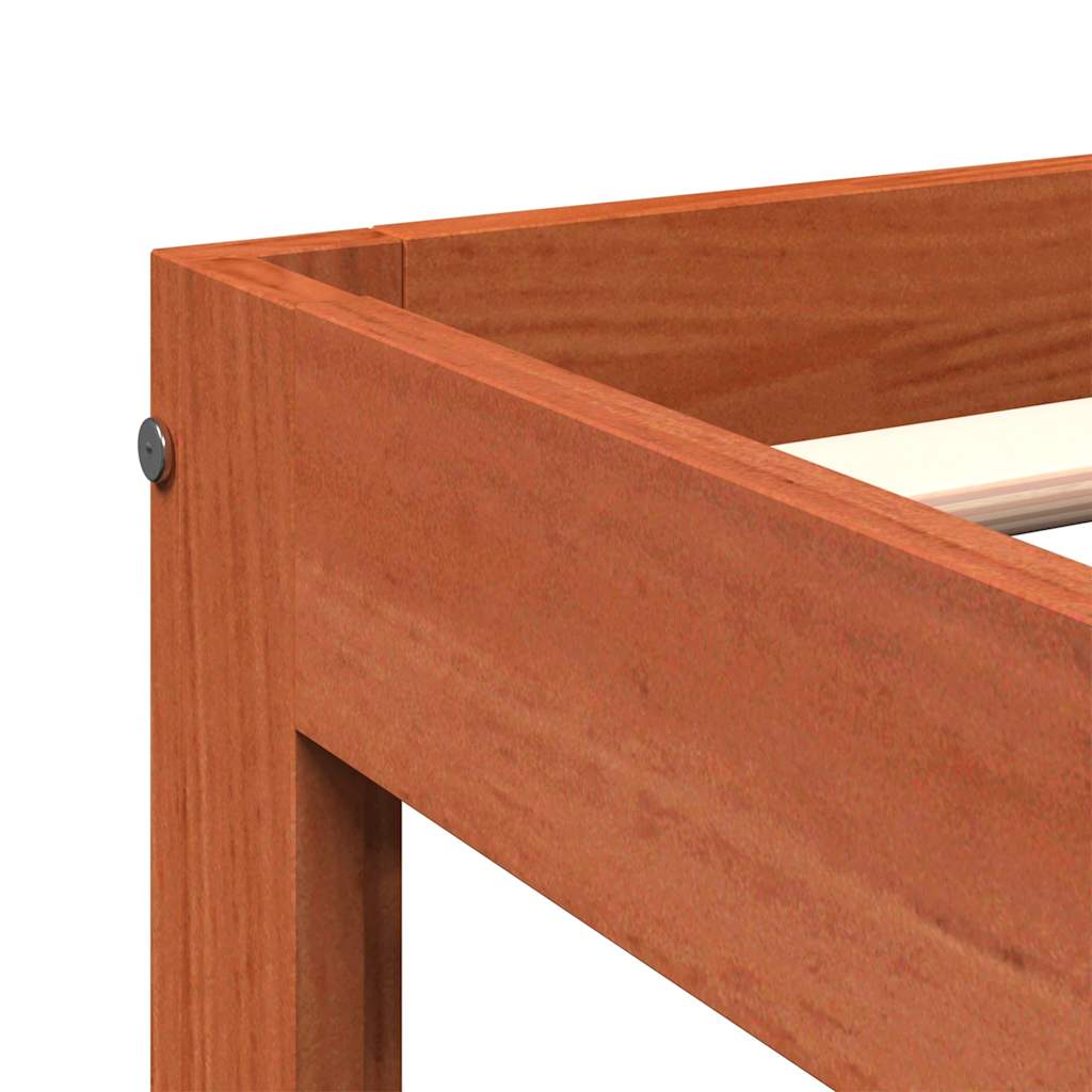 sengeramme uden madras 140x190 cm massivt fyrretræ gyldenbrun