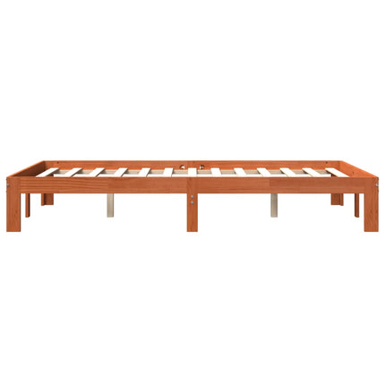 sengeramme uden madras 140x200 cm massivt fyr gyldenbrun