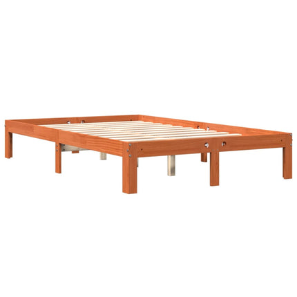 sengeramme uden madras 140x200 cm massivt fyr gyldenbrun