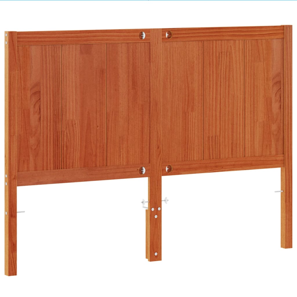 sengegavl 135 cm massivt fyrretræ gyldenbrun