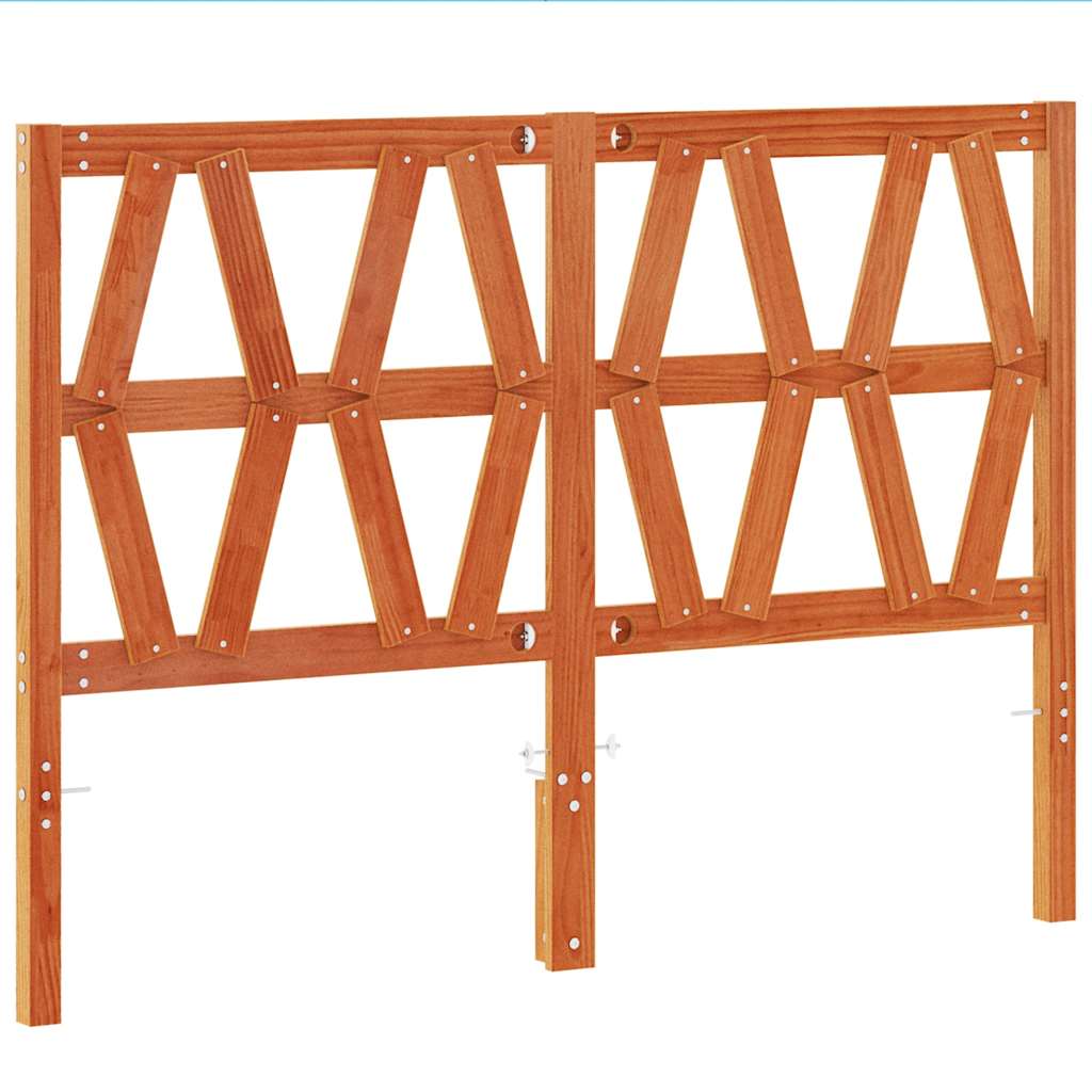 sengegavl 135 cm massivt fyrretræ gyldenbrun