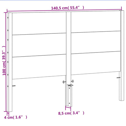 sengegavl 135 cm massivt fyrretræ gyldenbrun