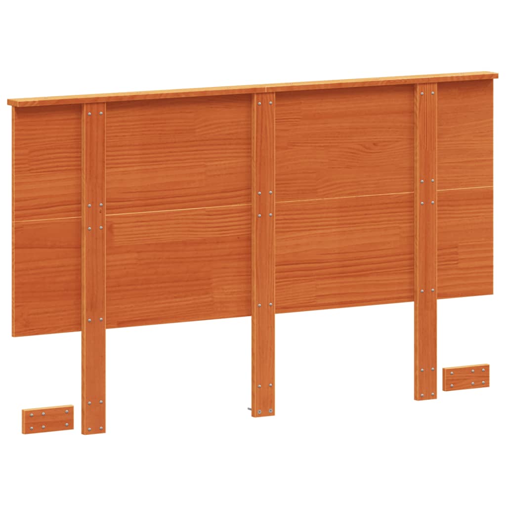 sengegavl 135 cm massivt fyrretræ gyldenbrun