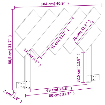 sengegavl 100 cm massivt fyrretræ gyldenbrun