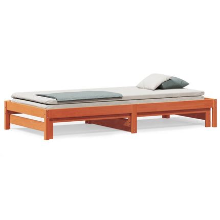 daybed med udtræk 80x200 cm massivt fyrretræ gyldenbrun