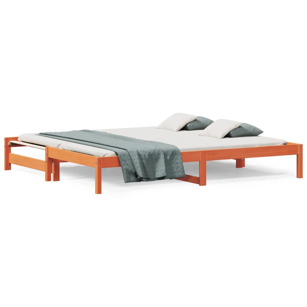 daybed med udtræk 80x200 cm massivt fyrretræ gyldenbrun