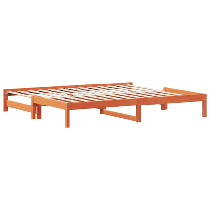 daybed med udtræk 80x200 cm massivt fyrretræ gyldenbrun