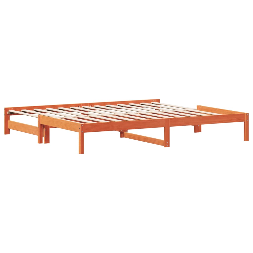 daybed med udtræk 80x200 cm massivt fyrretræ gyldenbrun