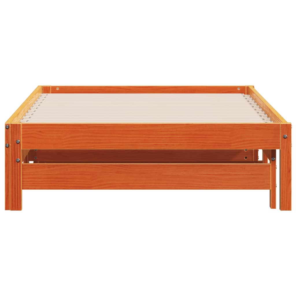 daybed med udtræk 80x200 cm massivt fyrretræ gyldenbrun