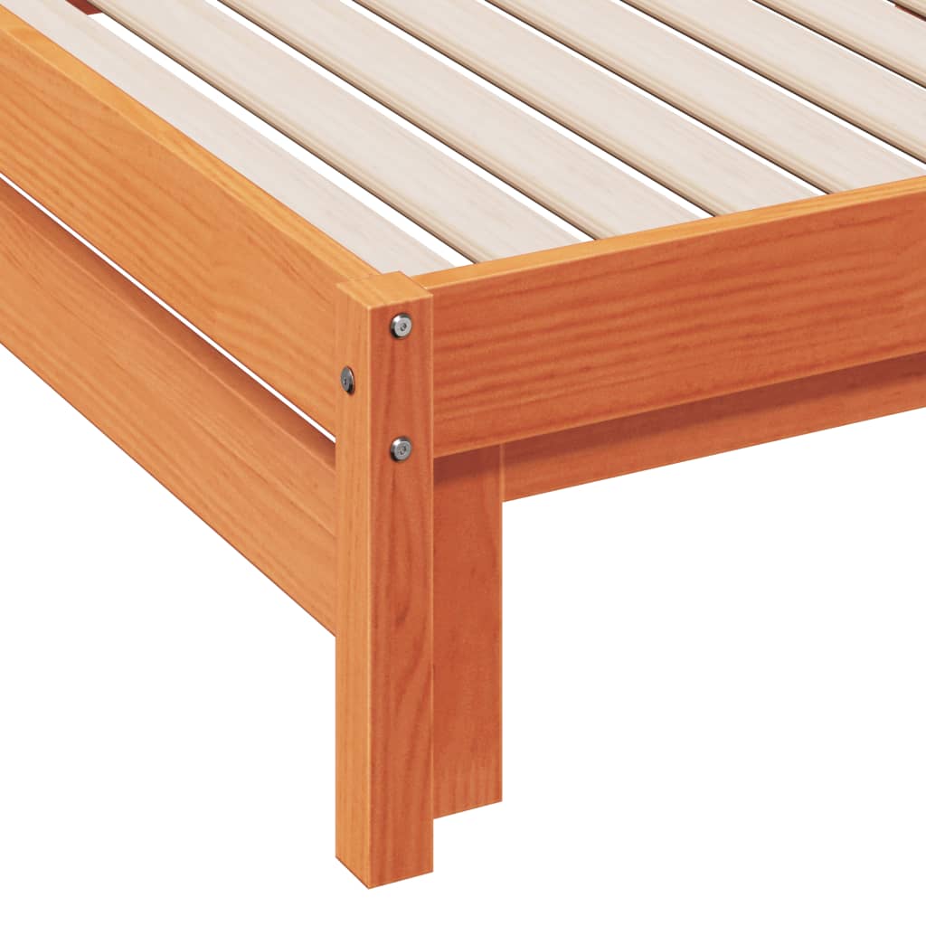 daybed med udtræk 80x200 cm massivt fyrretræ gyldenbrun