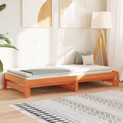 daybed med udtræk 80x200 cm massivt fyrretræ gyldenbrun