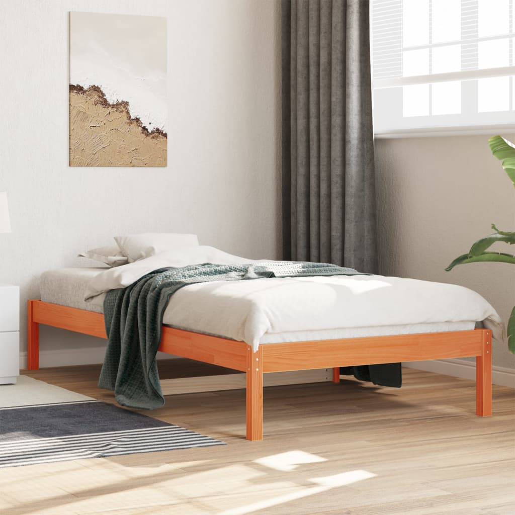 daybed uden madras 80x200 cm massivt fyrretræ gyldenbrun