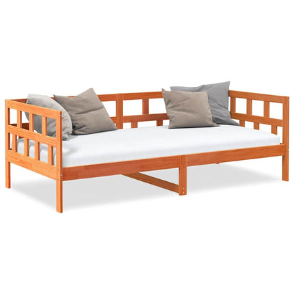 daybed uden madras 90x200 cm massivt fyrretræ gyldenbrun