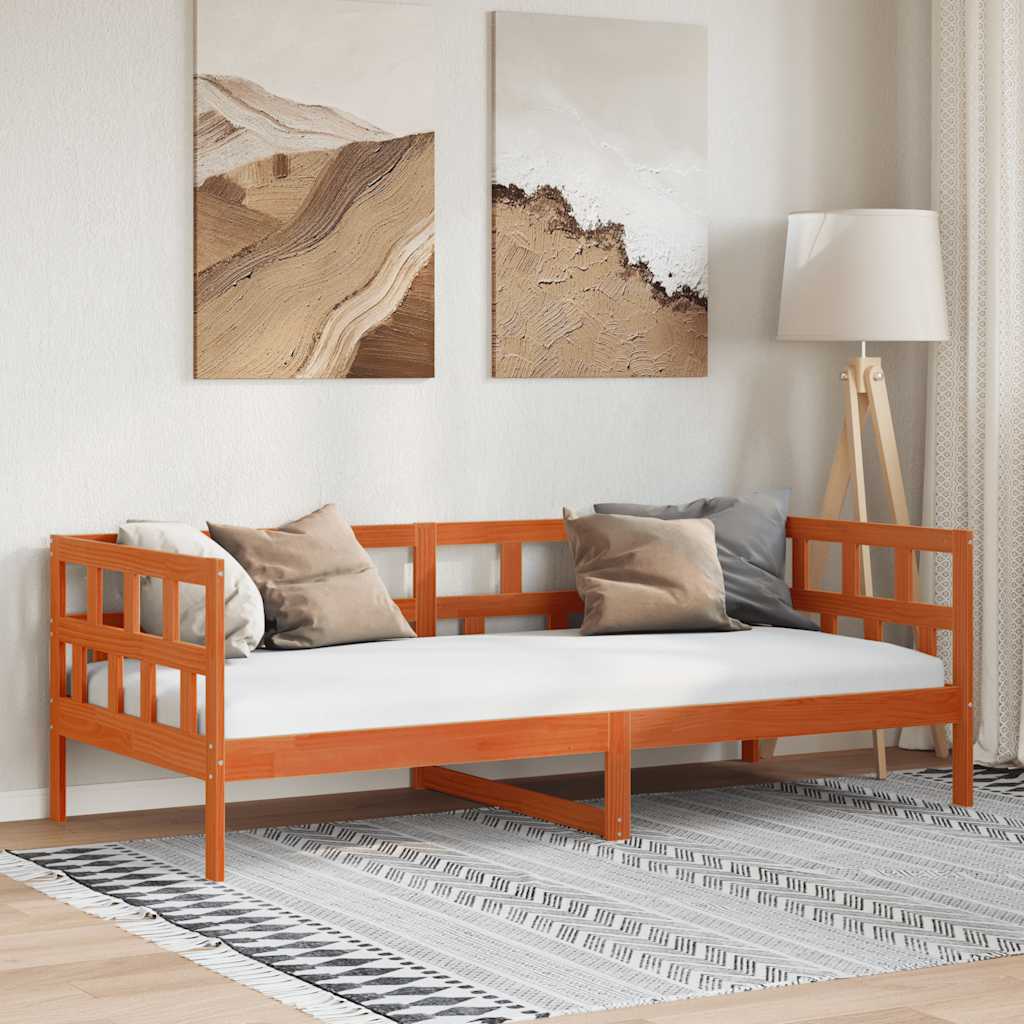 Daybed uden madras 80×200 cm - massivt fyrretræ, gyldenbrun