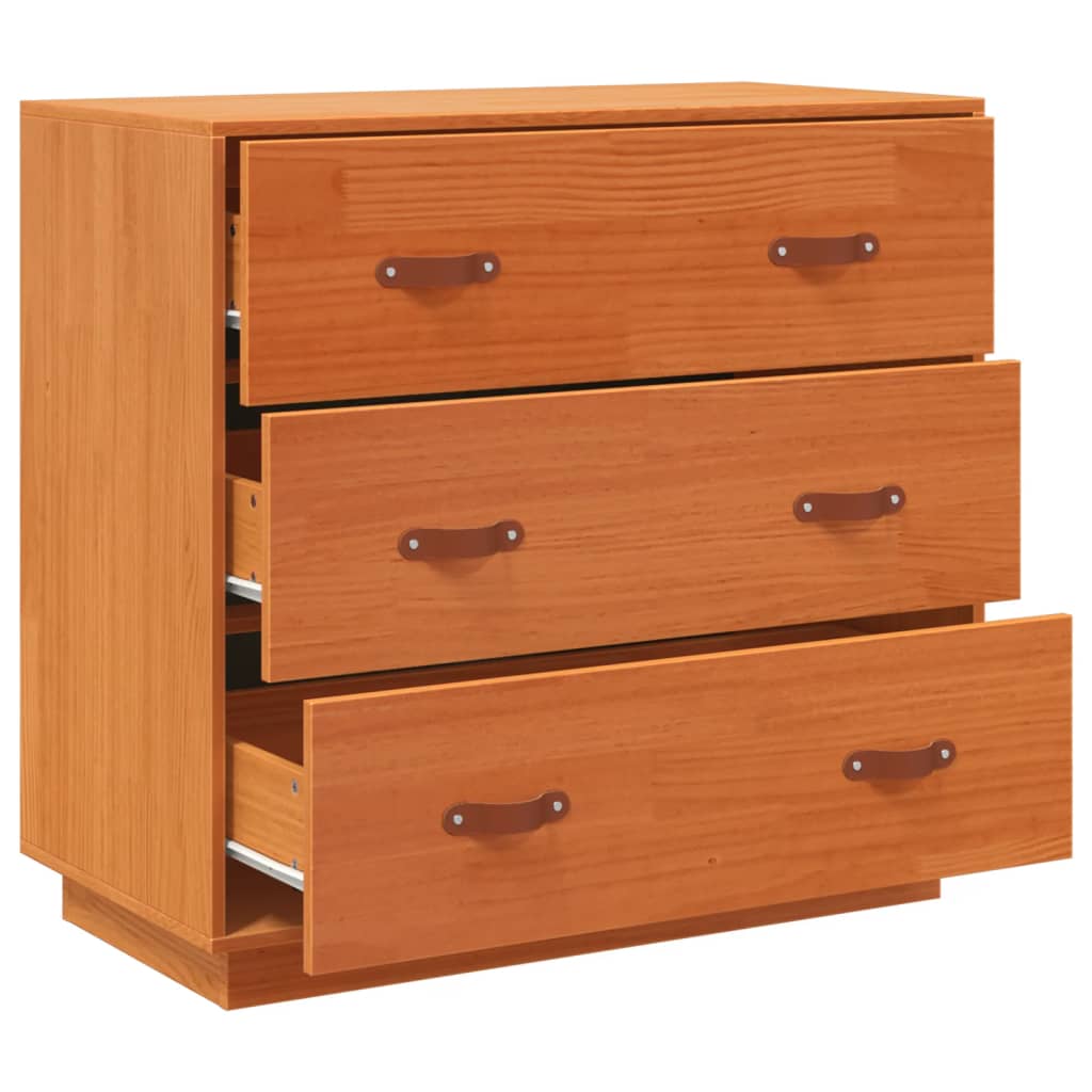 skænk 80x40x75 cm massivt fyrretræ gyldenbrun