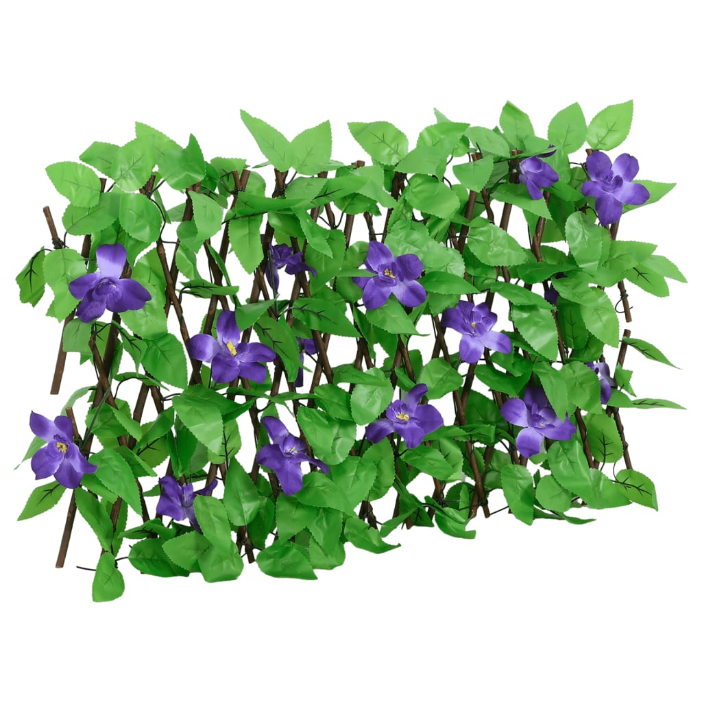 espalier med kunstig vedbend 180x20 cm udvidelig grøn