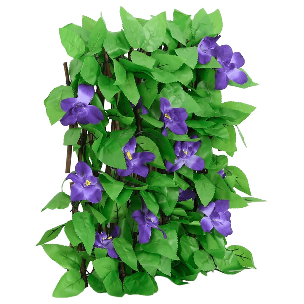 espalier med kunstig vedbend 180x20 cm udvidelig grøn