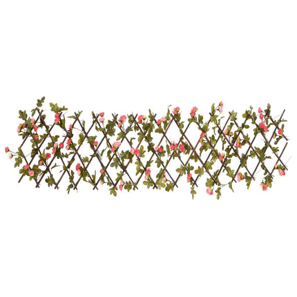 espalier med kunstig vedbend 180x20 cm udvidelig mørk pink