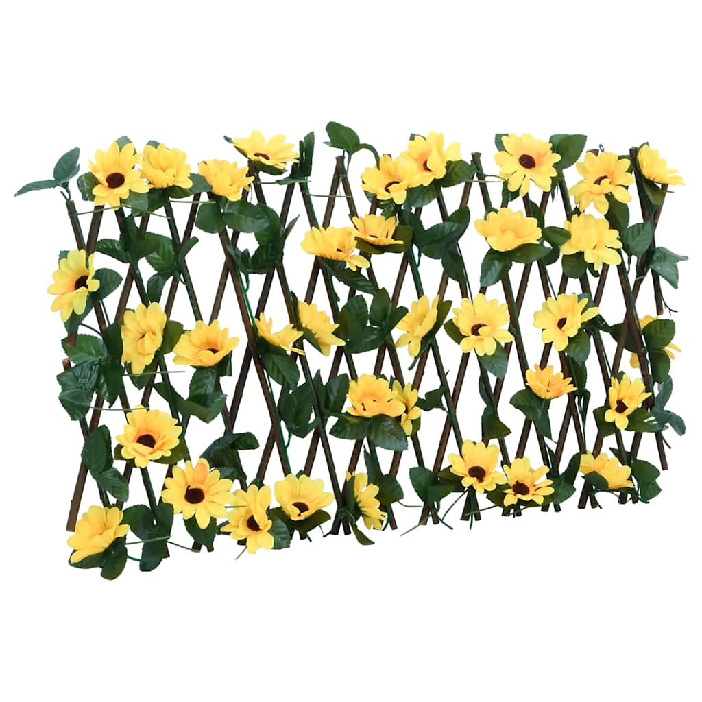 espalier med kunstig vedbend 180x20 cm udvidelig gul