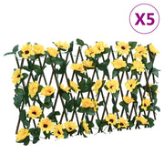 espalierer med kunstig vedbend 5 stk. 180x20 cm udvidelig gul