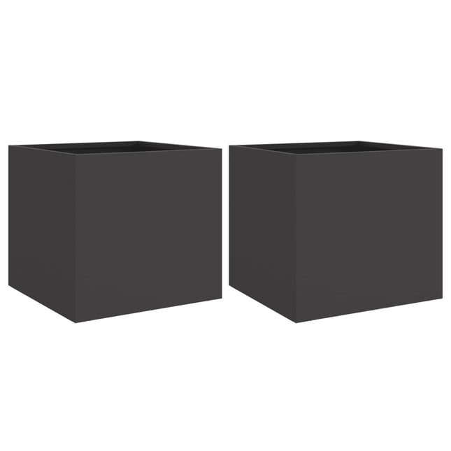 plantekasser 2 stk. 32x30x29 cm stål sort