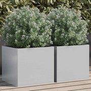 plantekasser 2 stk. 32x30x29 cm galvaniseret stål sølvfarvet